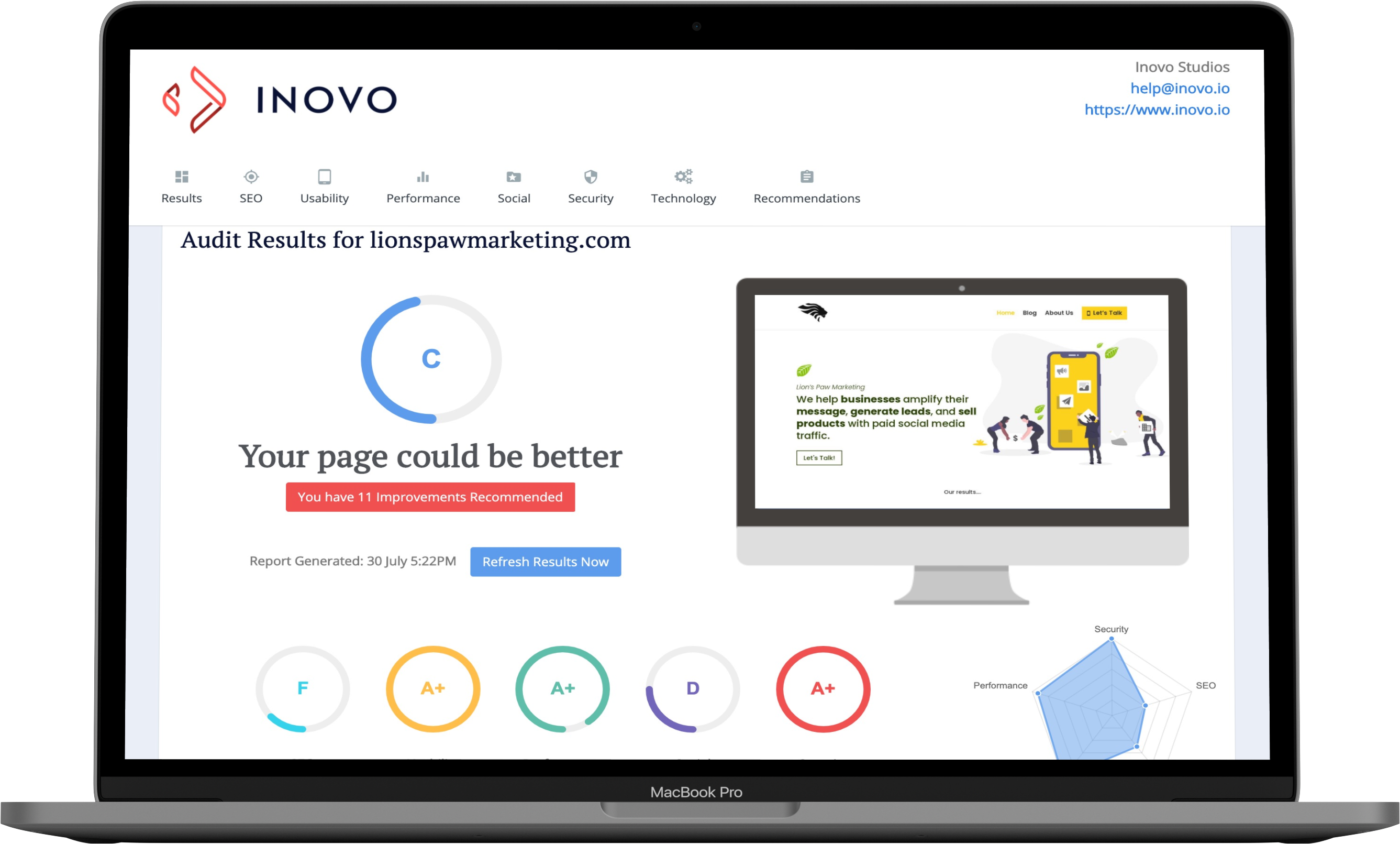 Get a FREE Website Report - Inovo Studios